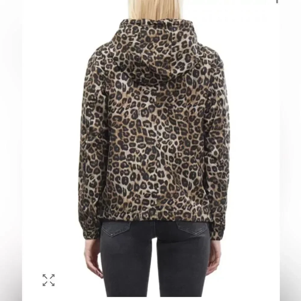 $365 The Kooples Animal Printed Hooded Windbreaker Jacket NWT